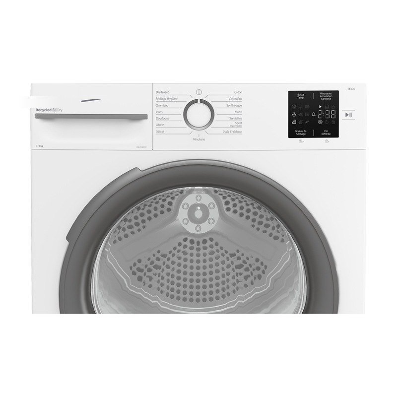 Sèche-linge pompe à chaleur 8 kg — tambour 92 L, 64 dB